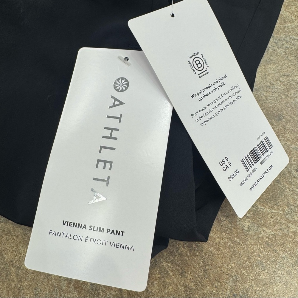NWT Athleta Vienna Slim Brooklyn Heights Pant Black Size 0 - Picture 8 of 9